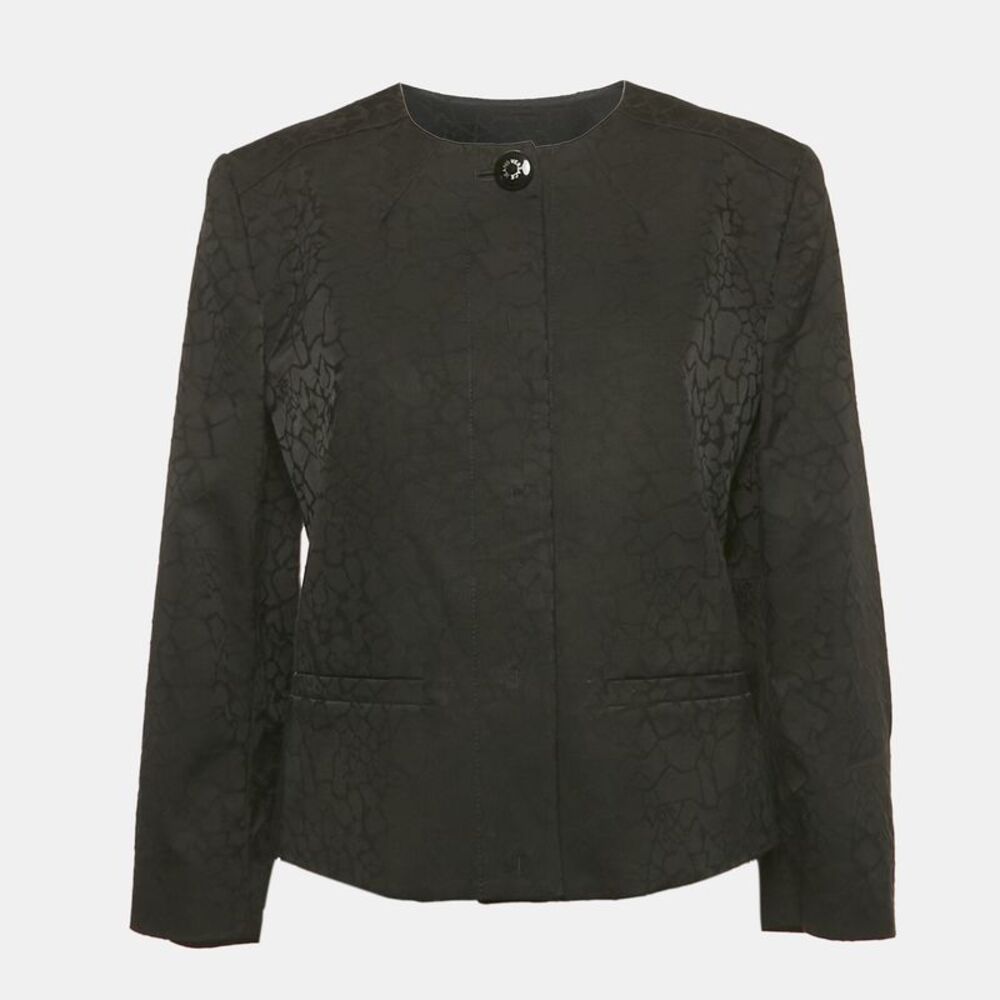 Versace Jeans Black Jacquard Button Front Jacket M